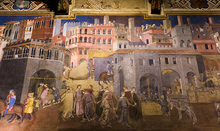 A renaissance painting in a gold frame